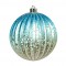 Závěsná dekorace - 3D koule, antik, modrá, champagne