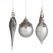 Závěsná dekorace - koule, rampouch, šiška, šedostříbrná, šperk