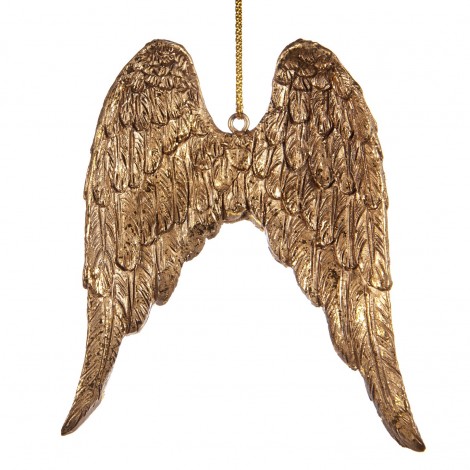Závěsná dekorace - zlatá křídla, rytá