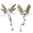 Závěsná dekorace - skleněná víla, zlatá křídla
