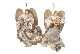 Závěsná dekorace - anděl v letu, šedý