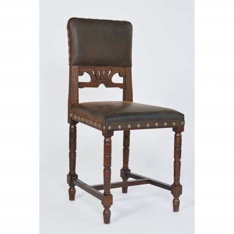 Kožená židle z období 19. století, hnědá