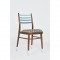 Židle Thonet, 60. léta, tyrkysovo-hnědé čalounění